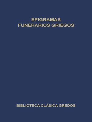 cover image of Epigramas funerarios griegos